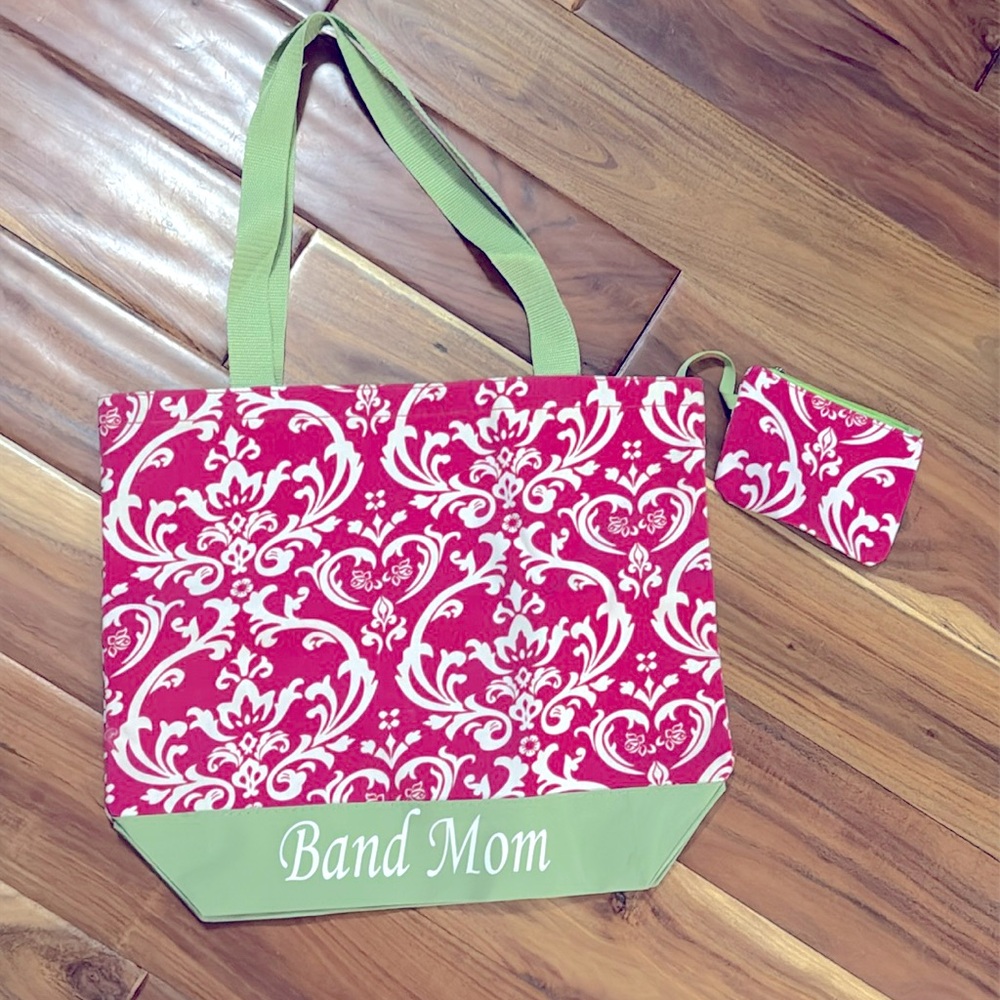 “Band Mom” Damask Tote Bag
